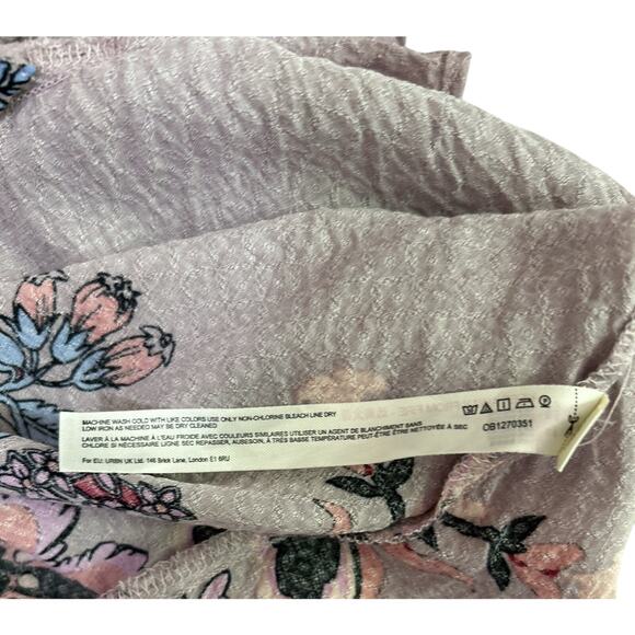 Free People Magic Garden Slip Dress Women Small Purple Floral Wrap Fairy Whimsy - Picture 10 of 11